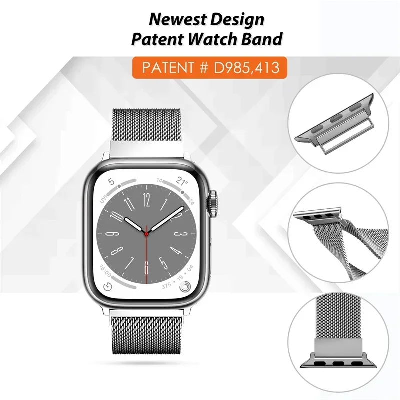 Pulseira milanesa para apple w - Smartwatch Apple Watches For Women avaliação e preço