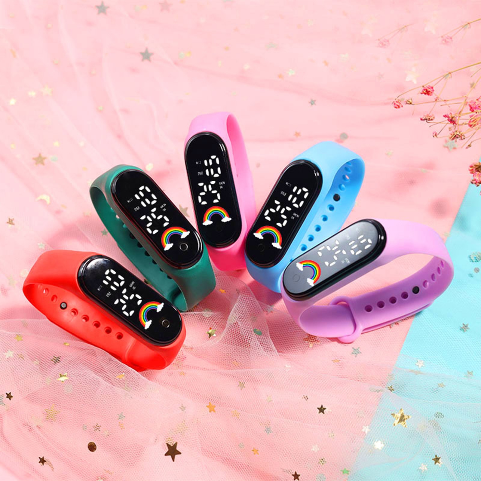Multicolorido crianças relógio - Smartwatch Digital Watches For Kid Girl avaliação e preço