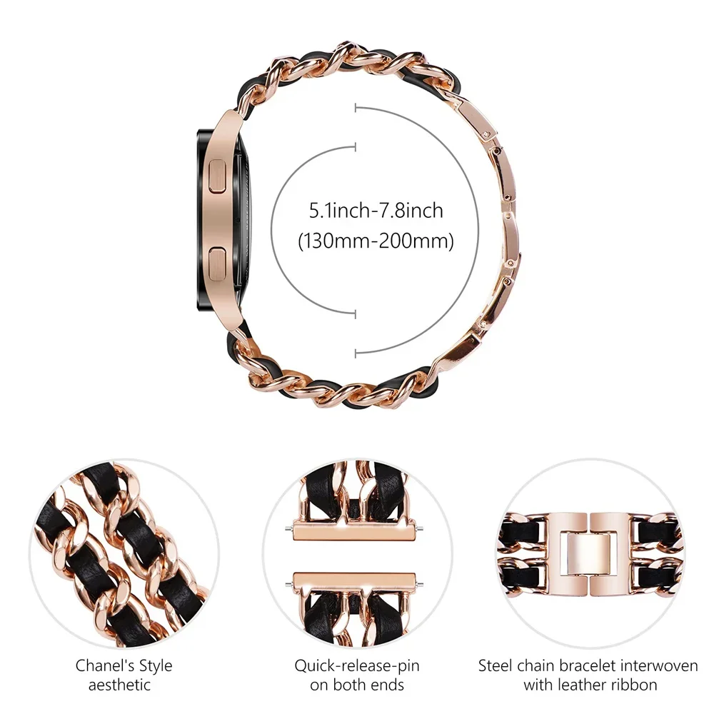 Correias de couro e metal para - Smartwatch Samsung Watches For Women avaliação e preço